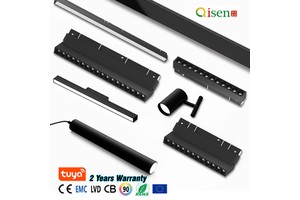 48V Commercial Use Ultra Slim Magnetic Strip Light Lamp Modern Aluminum Linear Track Rail Lighting System With Cob LED Chip