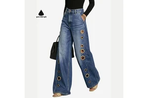 Customize Jeans Factory Women's High-Waisted Various Fitting Denim Pants Celebrity Style Washed Ripped Jeans for Ladies