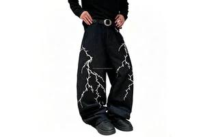 High Quality Custom Men's Baggy Ripped Washed Vintage Straight Denim Jeans
