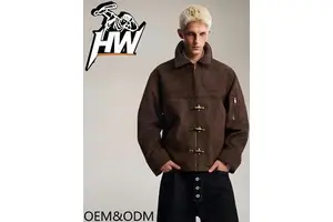 Custom Acid Wash Denim Men's Jacket Vaporwave Hip Hop OEM Wholesale Streetwear 2026 Urban Fashion