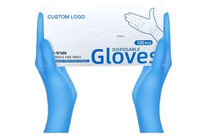 Disposable Nitrile Gloves Powder Free Latex Free Blue Food Grade Safety Work Gloves