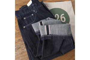 2026 Jiayu High-end Vintage Mid Heavyweight Straight-leg Raw-Selvedge Unwash Denim Jeans For Men OEM Customized