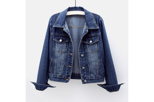 Women's Elegant Spring/Autumn Casual Outerwear New Solid Pattern Denim Jacket Spandex Lining Knitted Processing Versatile