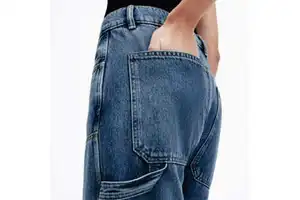 Women's Straight Leg Denim Jeans High Waist Breathable Eco-Friendly Gothic Casual Fashionable 2025 Design Zipper Fly Export