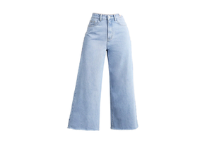 Highly Demanded Women's Stylish Loose Bottom Denim Jeans Regular Fit Solid Sky Blue Color Women's Denim Jeans With Low MOQ
