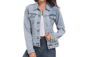Premium Women's Denim Jean Jacket Ladies Casual Fall Jacket Denim Button up Coat Denim Jackets