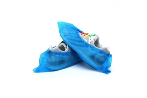 JEJOR Wholesale 25g 15x40cm Pull-On Blue Medical Safety Cleanroom PVC PE CPE Shoe Covers Abrasion-Resistant Tear-Resistant