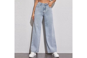 Casual Daily Street Wear Stylish Wide Leg Women Jeans