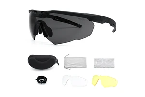 Tactical Shooting Safety Glasses 3 Lens Kit TR90 Frame Impact Resistant ANSI Z87 Protective Eyewear
