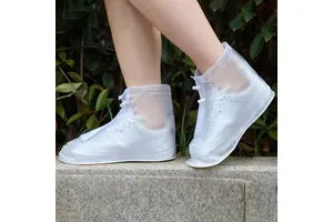 Unisex Thickened PVC Shoes Cover Waterproof Outdoor Antislip Reusable Protective Footwear with Zipper Safety Shoe Covers