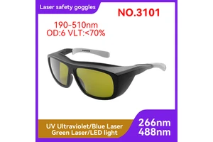 Laser Eye Protection Custom CE 190-510nm OD6 Anti-Fog-Scratch PC Lens For UV Engraving Marking Equipment Welding Safety Glasses