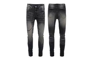 High Quality Mens Cotton Denim Streetwear Pants for Mens Clothes Designer Pants Fitting Ripped Pantalones