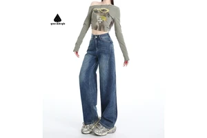 High Quality Plus Size Jeans Manufacturer Designer High-Waisted Denim Jeans Pants Femme Loose Streetwear Jeans for Ladies