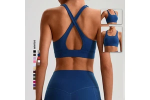SHINBENE Hi Could Women's Workout Gym Fitness Sports Bras Back Cross Straps Bra Yoga Crop Bras