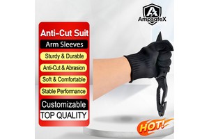 AmpsafeX High Performance Level 5 Safety Gloves Steel Wire Mesh Cut Resistant Durable Anti-Slip 26cm Silicone-Free Customizable