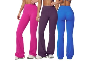 High-Elastic Micro-Yoga Pants for Women Naked High Waist Slim Hip Wide Leg Wear for Sports Fitness Fitness Yoga Trousers