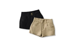 American-style Retro Double-button Design Denim Shorts Women's 2025 Summer New Plus-size High-waisted Slimming A-line Streetwear