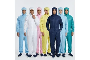 ESD Polyester Antistatic Quick Dry Fabric Dust Proof Cleanroom Clothing Type 1 Fully Encapsulating Suits ISO Certified