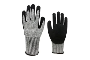 Cut Safety Construction CE Industrial HPPE EN 388 Level 4 Black Nitrile Coated Cut Resistant Safety Nitrile Work Gloves