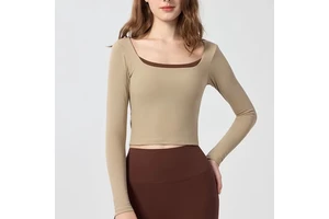 Womens Sleeveless Yoga Top Built-In Pads Outerwear-Ready Spandex/Nylon Breathable Bare-Finish Shock-Absorbing Contrasting