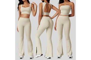Women's High Waist Yoga Vest Tight Back Brushed Tube Top Sports Suit Fitness Wear for Hip Lift Breathable Beauty Sports Jumpsuit