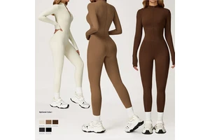 Sports Women's Long Sleeve Gym Jumpsuit Yoga Fitness Bodysuit for Women's One Piece Sports Jumpsuit