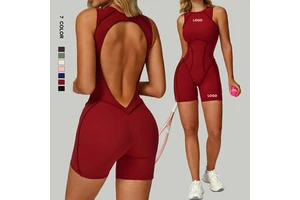 High Quality One Piece Workout Jumpsuit Scrunch Butt Activewear Bodysuit Yoga Jumpsuit Sexy Women Sports Fitness Casual Jumpsuit
