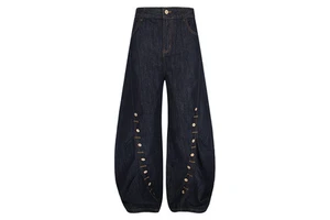 Vintage Men's Trendy High Street Jeans Streetwear Brand Straight Leg Long Pants