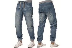 New fashion high quality wholesale Fleece thickened breathable slim warm men's straight casual stretch plus size men's jeans
