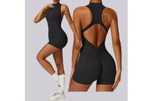Jumpsuit Custom Logo Onesie Gym Bodysuit Ladies One Piece Sleeveless Sport Jumpsuit for Women