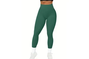 Dark Green Full Length High Waist Yoga Pants with Butt Enhancing Function Yoga Pants for YOGO Sports Fitness