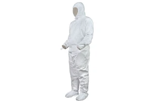 Low Particle Shedding Pass Anti Static test Clean Room Microporous Breathable Film Polypropylene Non-woven Fabric Overalls