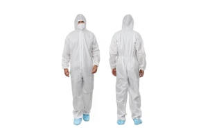 TYPE5 TYPE6 Disposable Hazmat Suits Breathable Painters Coveralls Hood White Microporous Anti-Static Safety Boot CE Certificate