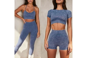 Women's Plus Size High-Waist Yoga Suit Set with Breathable Seamless Four-Way Stretch Eco-Friendly