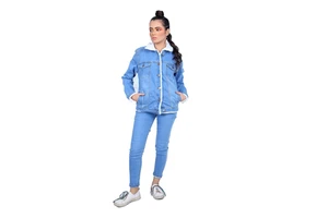 High Premium Factory Cheap Price Manufacturer Supplier Basic Regular Fit Washed Women's Denim Jeans Jacket Sets Best Quality