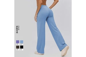 Yoga Pants for Women Peach-colored Hip-raising Tight Fitness Pants Pilates Casual Outerwear Straight-leg Wide-leg Pants