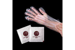 Disposable Gloves Food Use Plastic Glove PE Individual Pack Single Bag 1 Pair in an Food Catering Restaurant Gloves