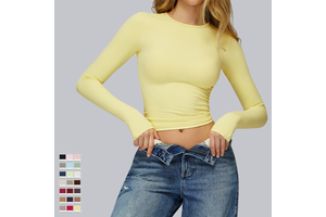 Super Elastic Slim Fit Yogini Top New Arrival High for Impact Pilates Fitness Training Soft Solid Street Wear Breathable Long