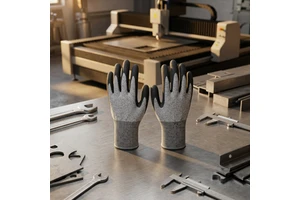 Grey Speckled Nitrile Cut Resistant Safety Work Gloves Superior Abrasion Puncture-Resistant Features EN388 Cut Resistance 5 for
