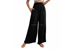 High Waist Vintage Winter Palazzo Pants Women Flowy Wide Leg Spandex/Polyester Quick Dry Lightweight OEM Service Wholesale