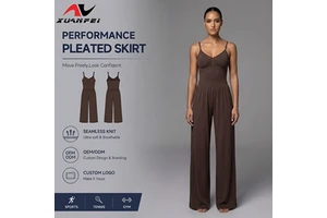Customizable Dark Brown Lounge Bodysuits - Spaghetti Strap Ruched V-Neck Top & Full-Length Wide-Leg Pants Yoga Fitness Outfit