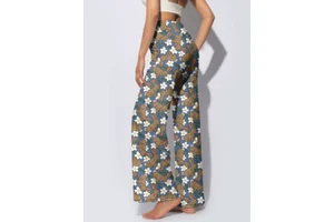 Women's High Waisted Wide Leggings Printed Sport Casual Palazzo Trousers Soft Elastic Stretch Custom Streetwear