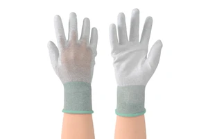 Pu Coated Safety Hand Protective Gloves Conductive Fiber Gloves Industrial Safety Esd Work Safety Gloves for Electronic Working