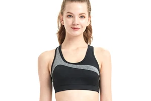 Women's Athletic Sports Bra High for Gym Running Yoga Fitness Digital Simple Front Adjustable Straps Breathable Customizable