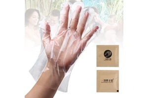 Food Safe Transparent Disposable Catering PE Gloves Individually Wrapped for Restaurants Cafes