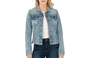 Latest Fashion Women's Denim Jackets Plain Design Women Casual Long Sleeve Denim Jeans Jackets