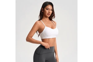 Womens Yoga Sports Tank Tops With Built In Bra Slim Fit Breathable Ribbed Rib Athletic Camisole For Workout Cami Fitness & Yoga