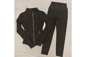 40 Colors Yoga Jacket Sets High Quality Long Sleeve Jacket Slim Fit Sport Yoga Crop and Yoga Leggings Set