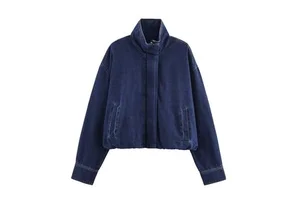 SHENZHU Women's Clothing 2025 Autumn New Simple Retro Versatile Stand Collar Denim Jacket 1300070