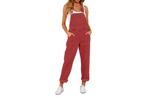 Women's Denim Jumpsuit Green Cut Ripped Patched Pocket Streetwear Mid Waist Overalls for Most Demanded All Colors for Hot Sale